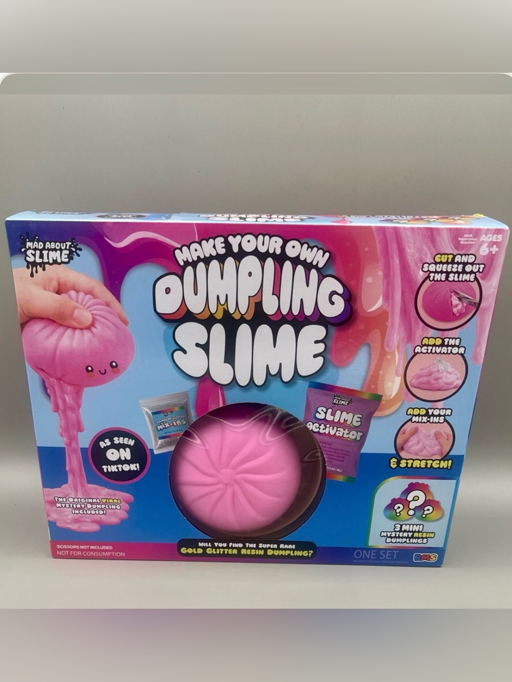 RMS Make Your Own Dumpling Bun Slime Kit - PINK🩷 Includes Dumpling & Basket NEW